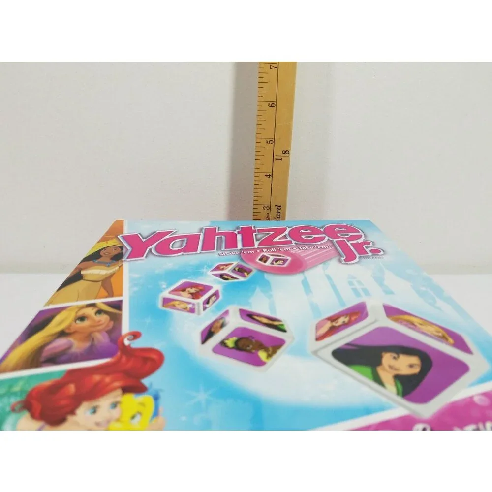 Yahtzee Jr Disney Princess Board Game Dice Ariel Rapunzel Tiana Mulan Complete